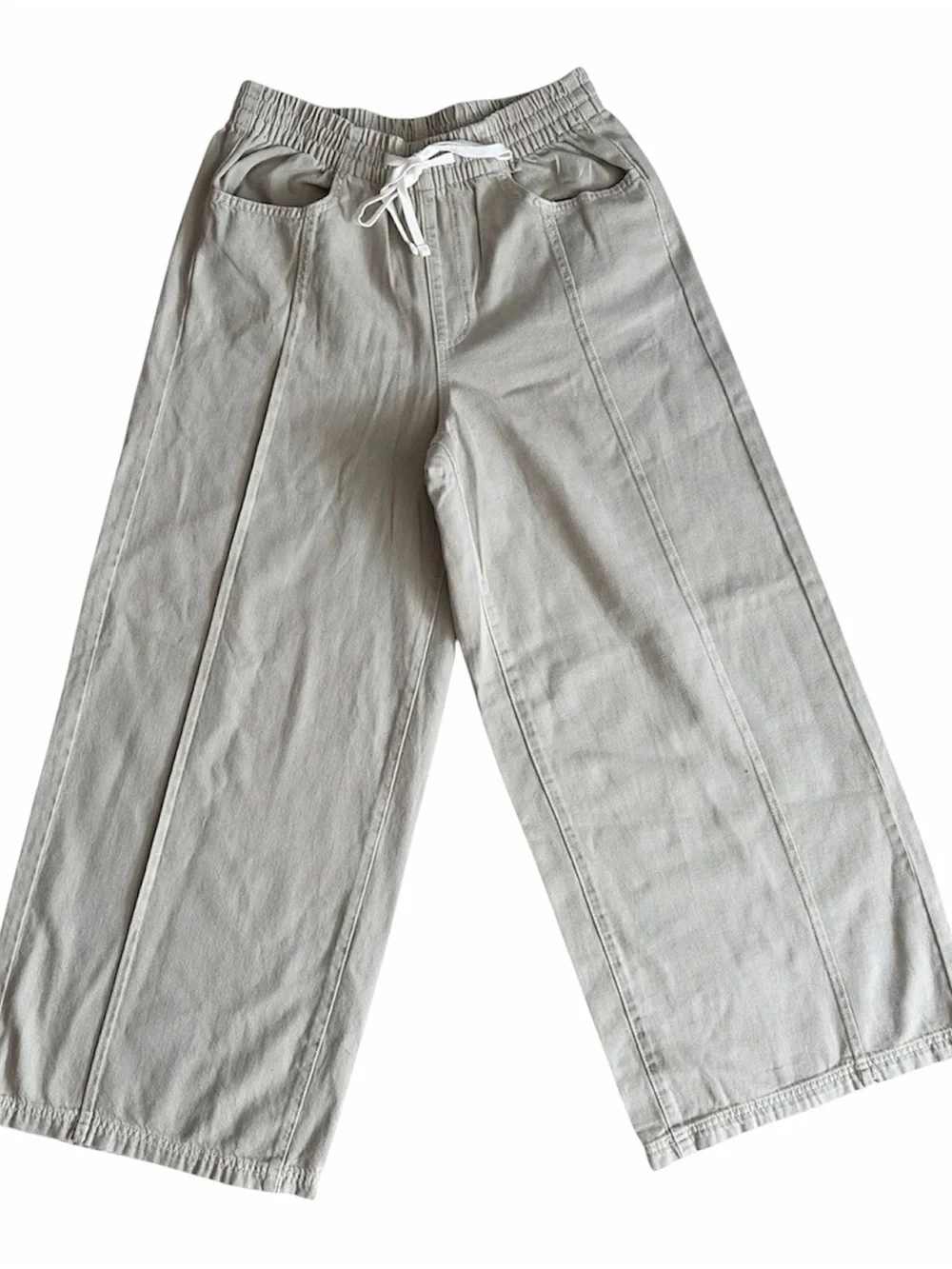 NWT Universal Thread Tan Denim Wide Leg Pull On Pant Size Medium - Picture 9 of 9